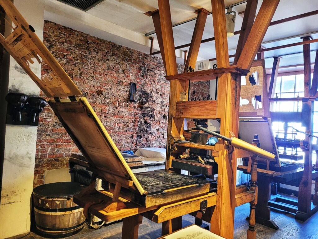 photo of franklin printing office equipment