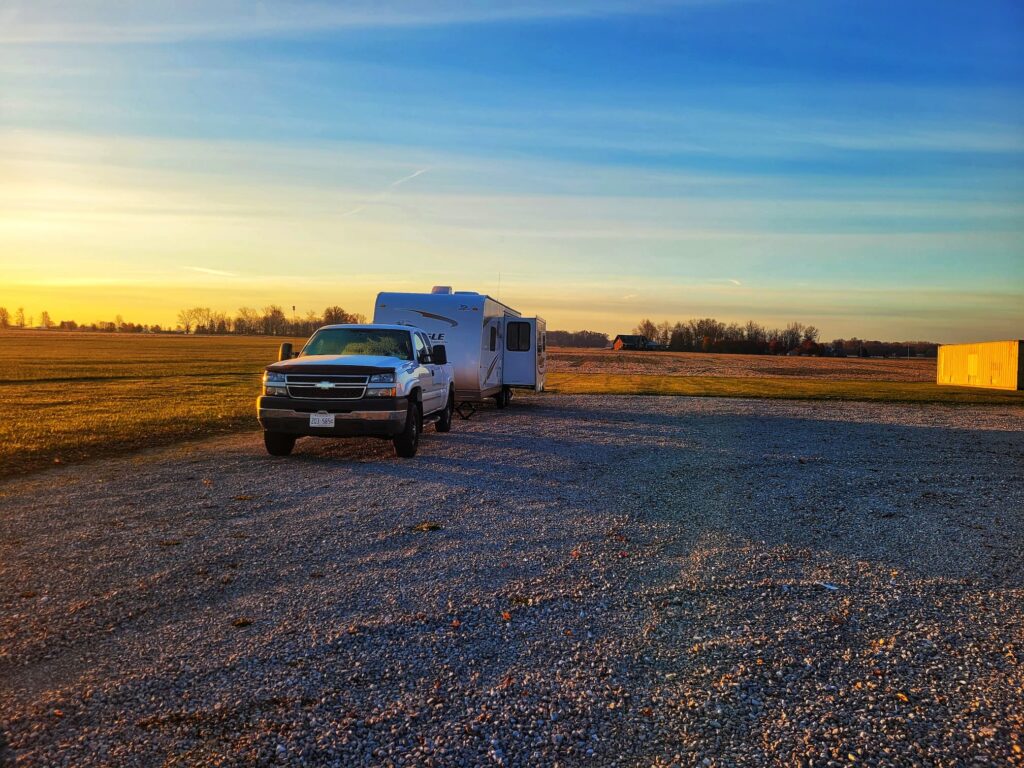 photo of harvest hosts campsite at 450 north brewing