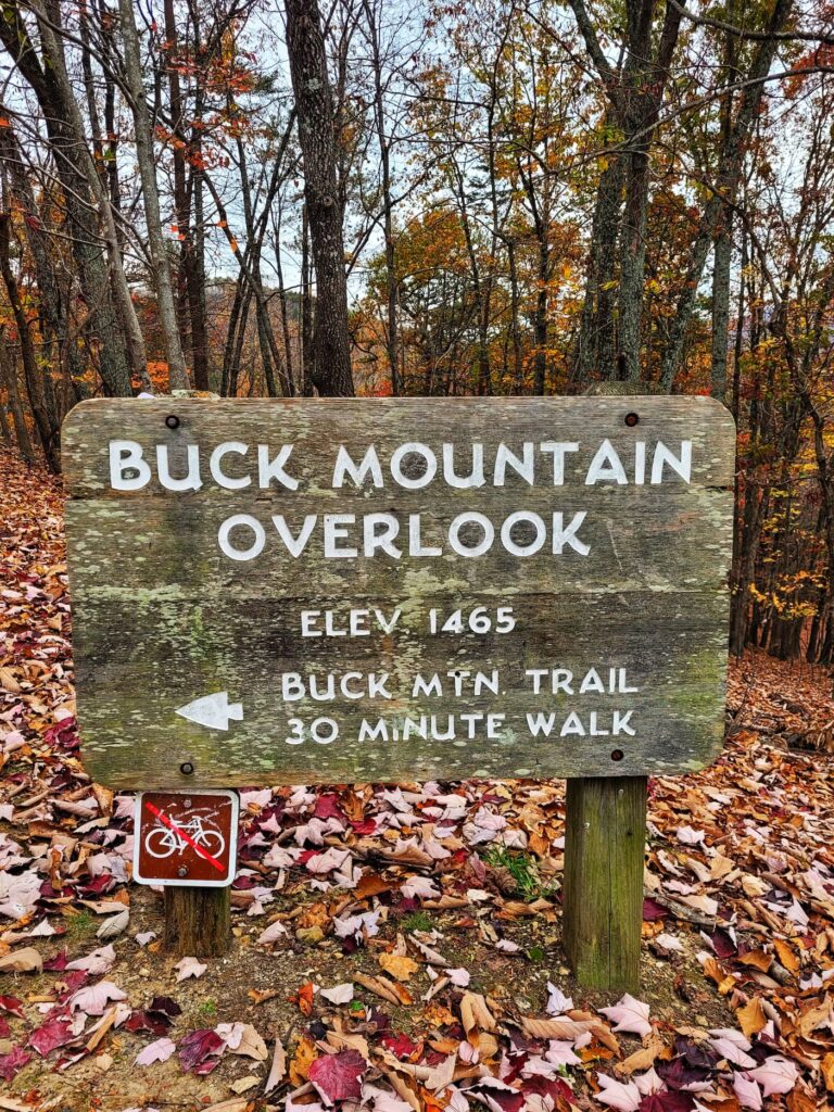 photo of sign for buck mountain overlook