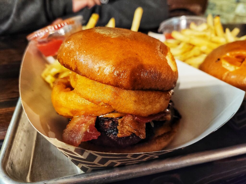 photo of twin creeks brewpub burger