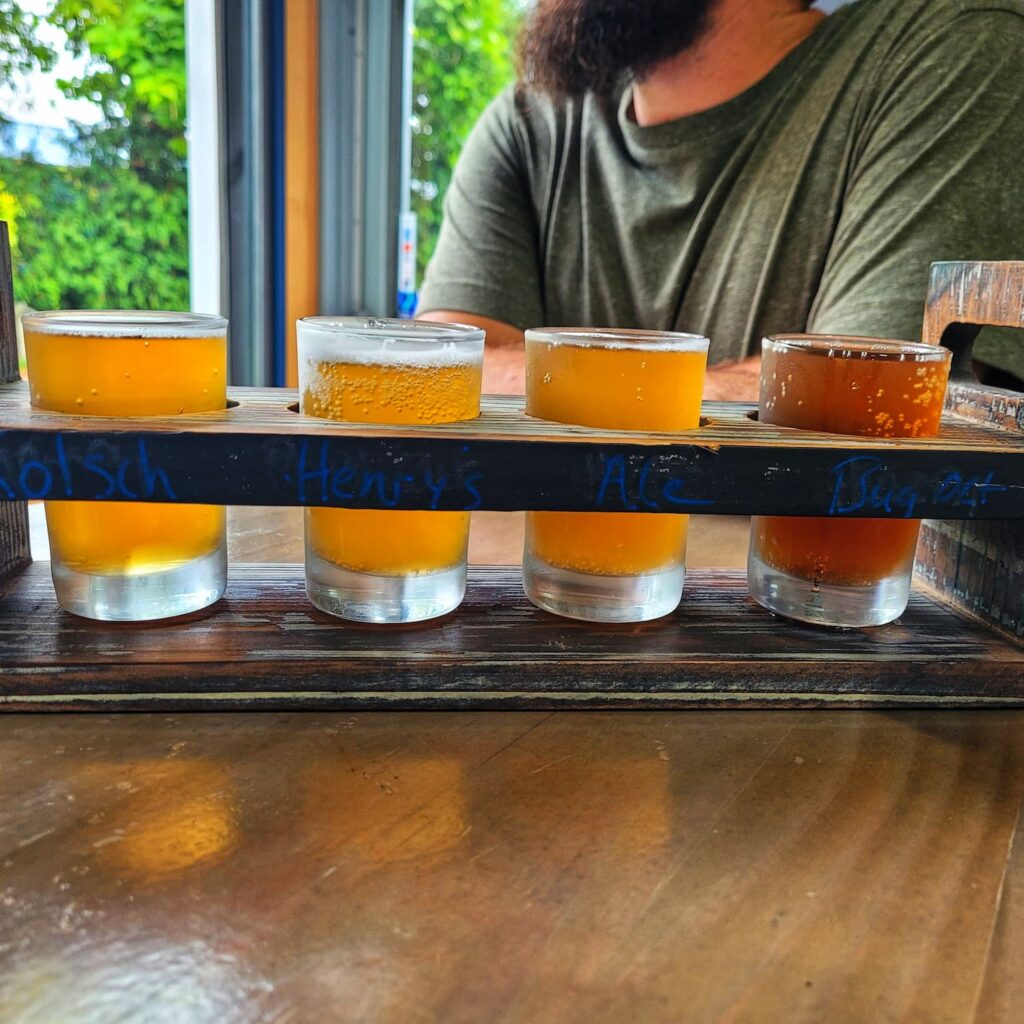 photo of muffleheads brewery beer flight