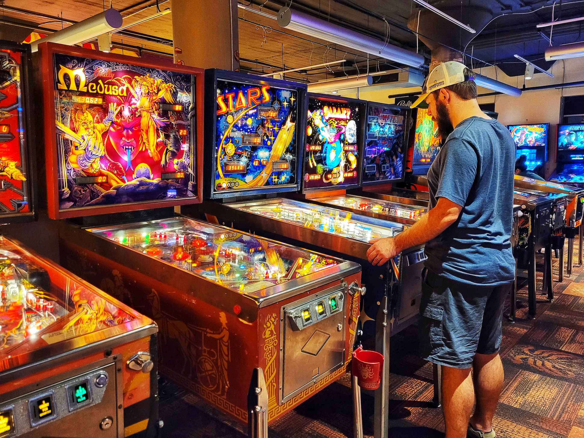 photo of josh at roanoke pinball museum