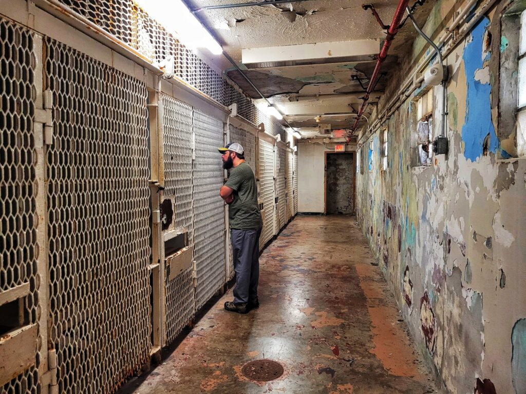 photo of josh in brushy mountain cell block