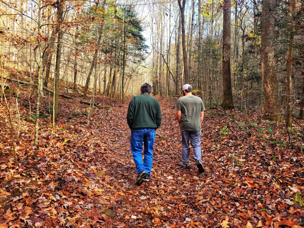 photo of mike and josh hiking at frozen head