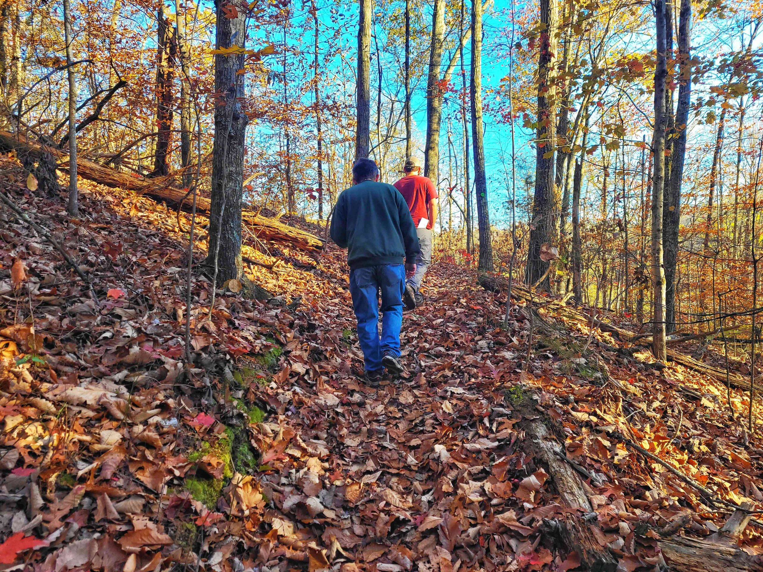 photo of josh and mike hiking norris dam