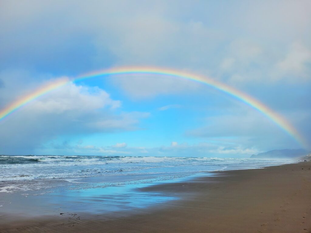 photo of rainbow on the beach