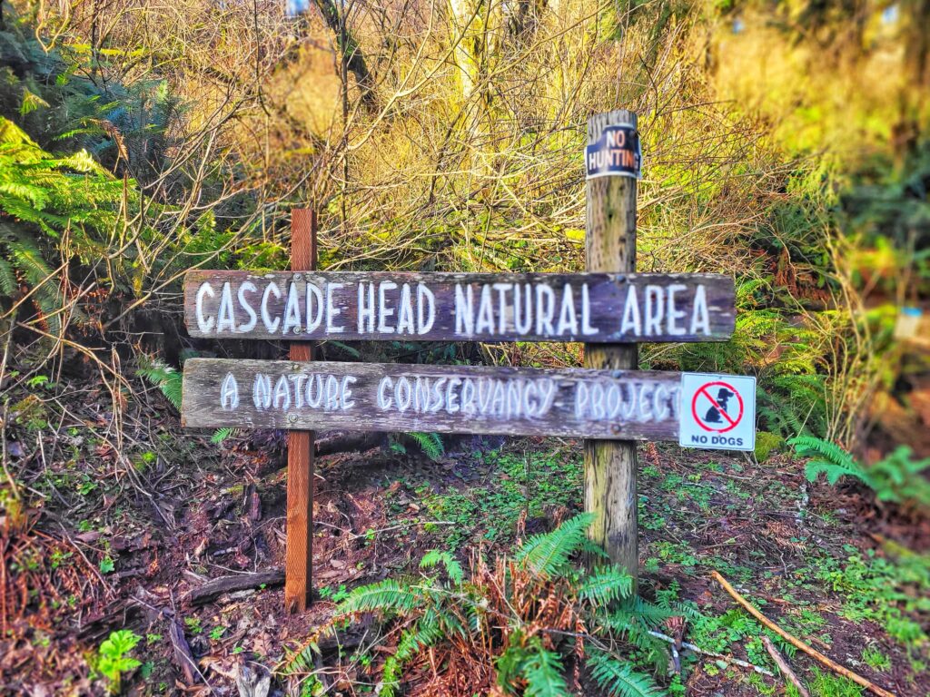 photo of cascade head natural area sign