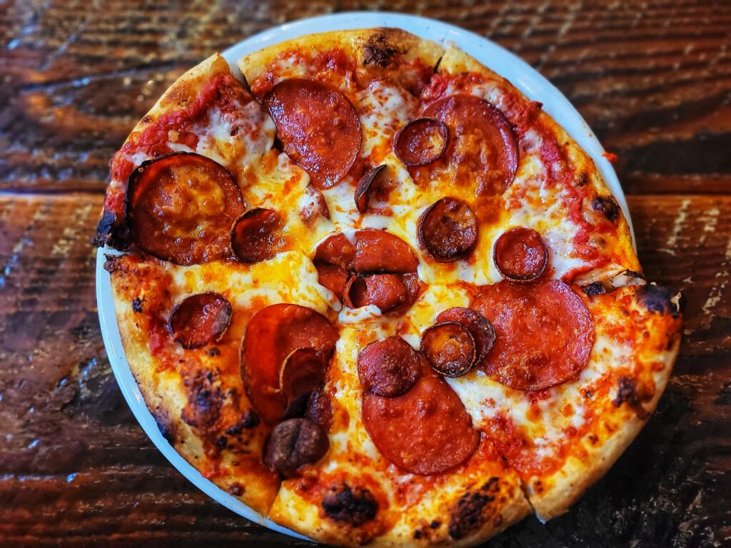 photo of pizza at grain station brew works