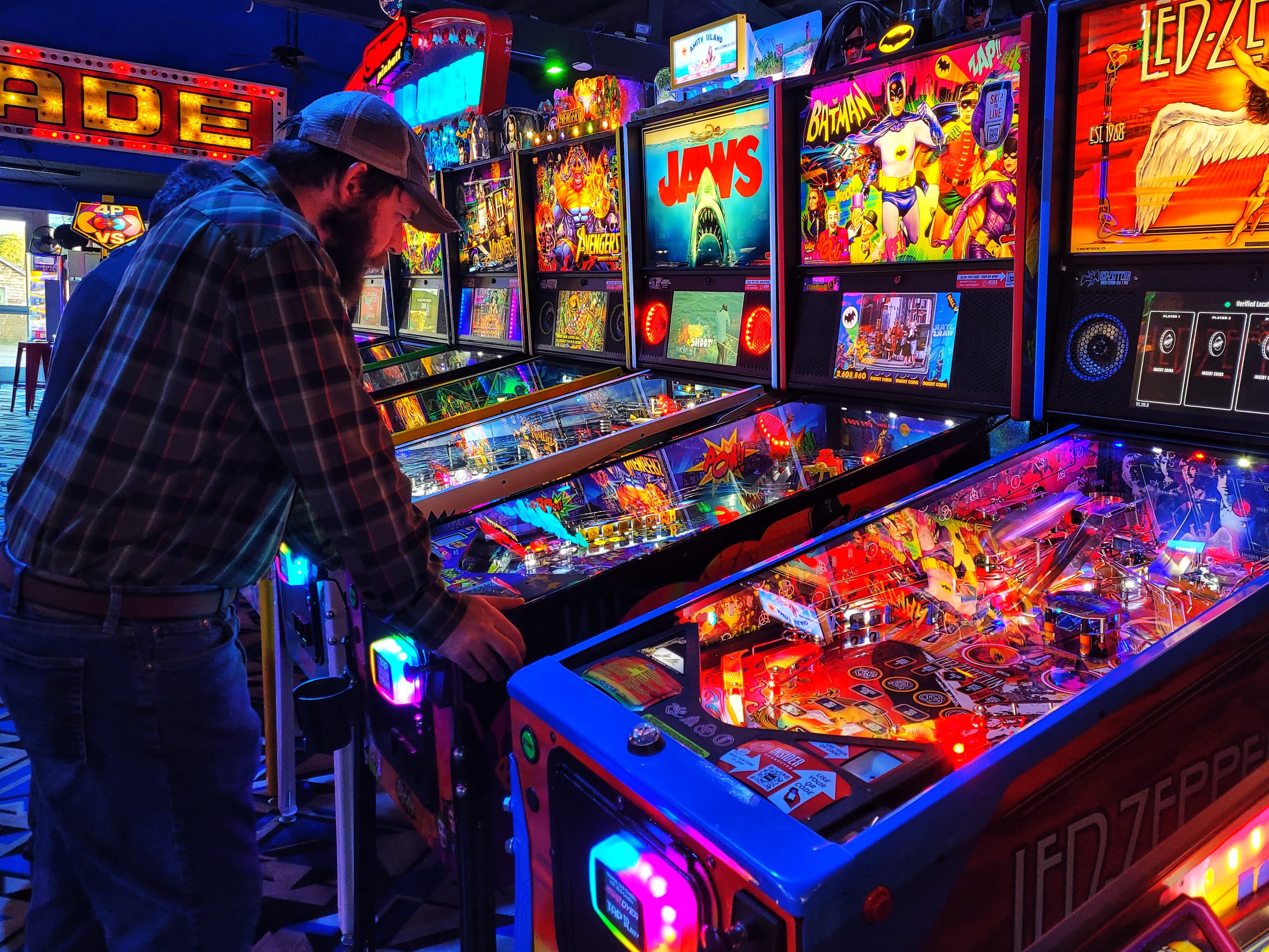 photo of josh playing pinball