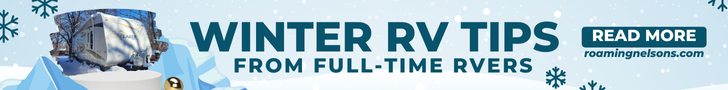 banner for winter rv tips blog post