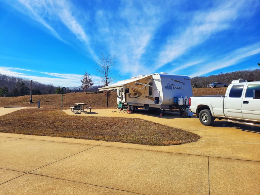 photo of campsite at echo bluff state park