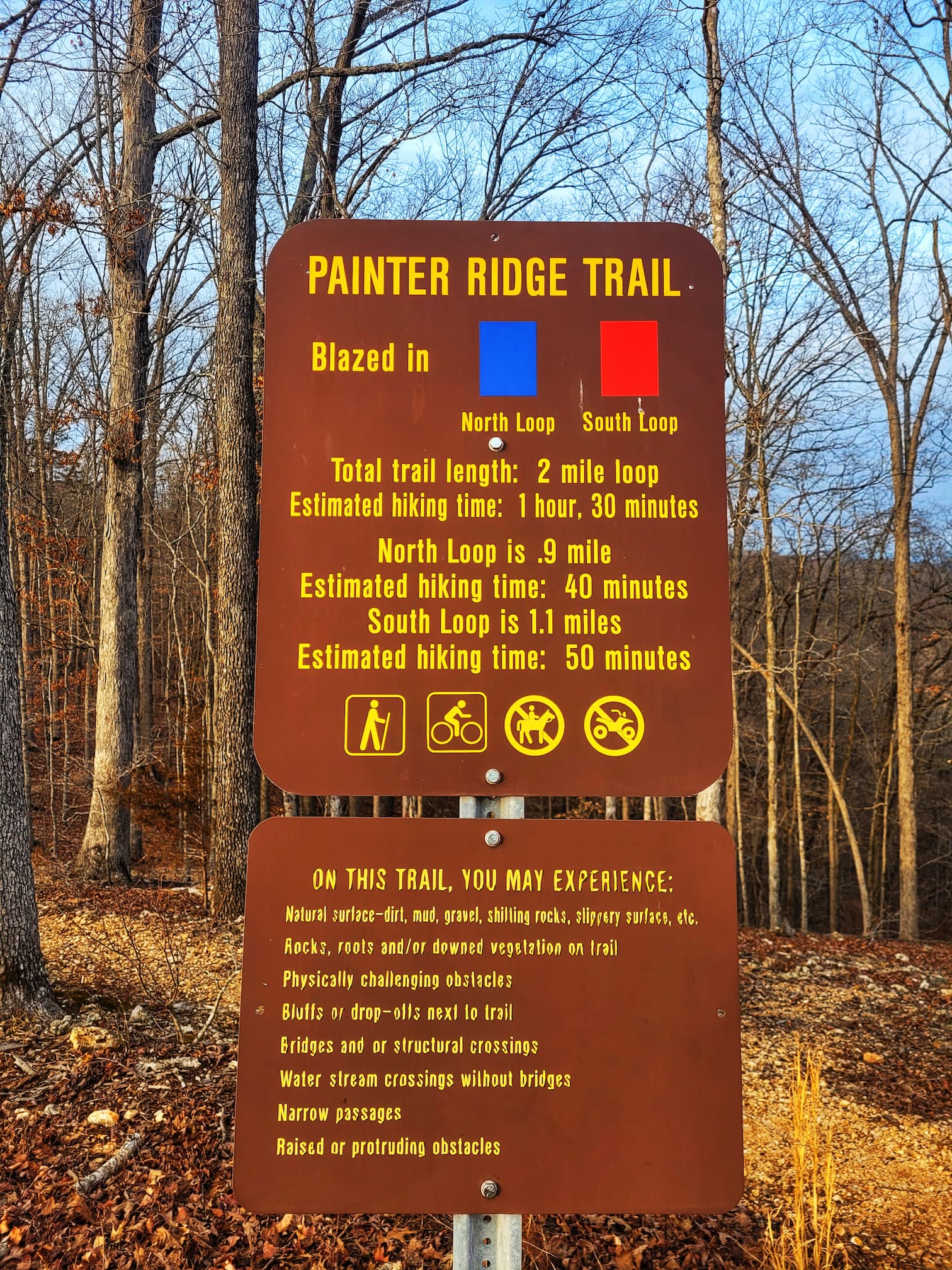 photo of sign for painter ridge trail