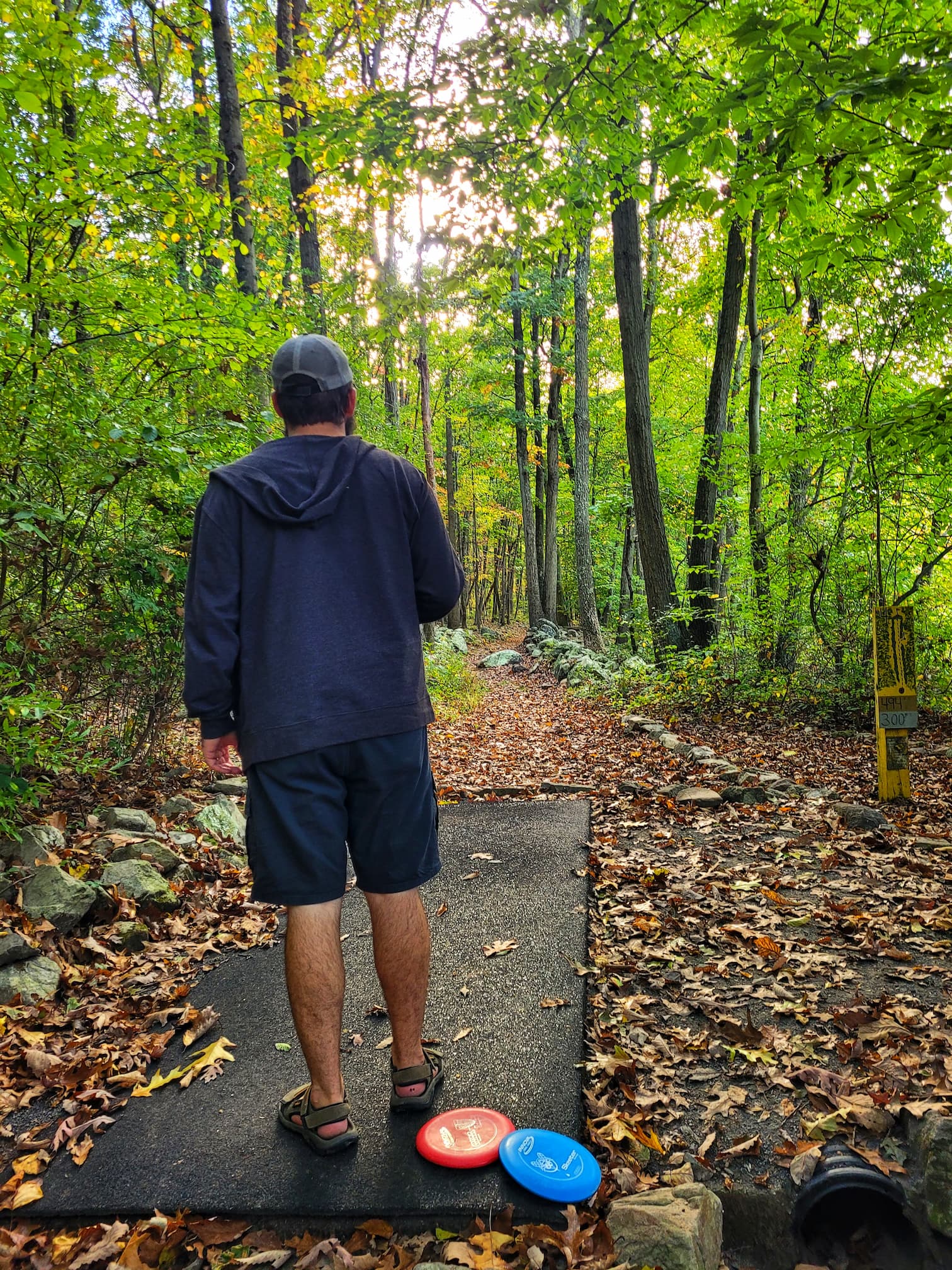 photo of josh playing disc golf at french creek