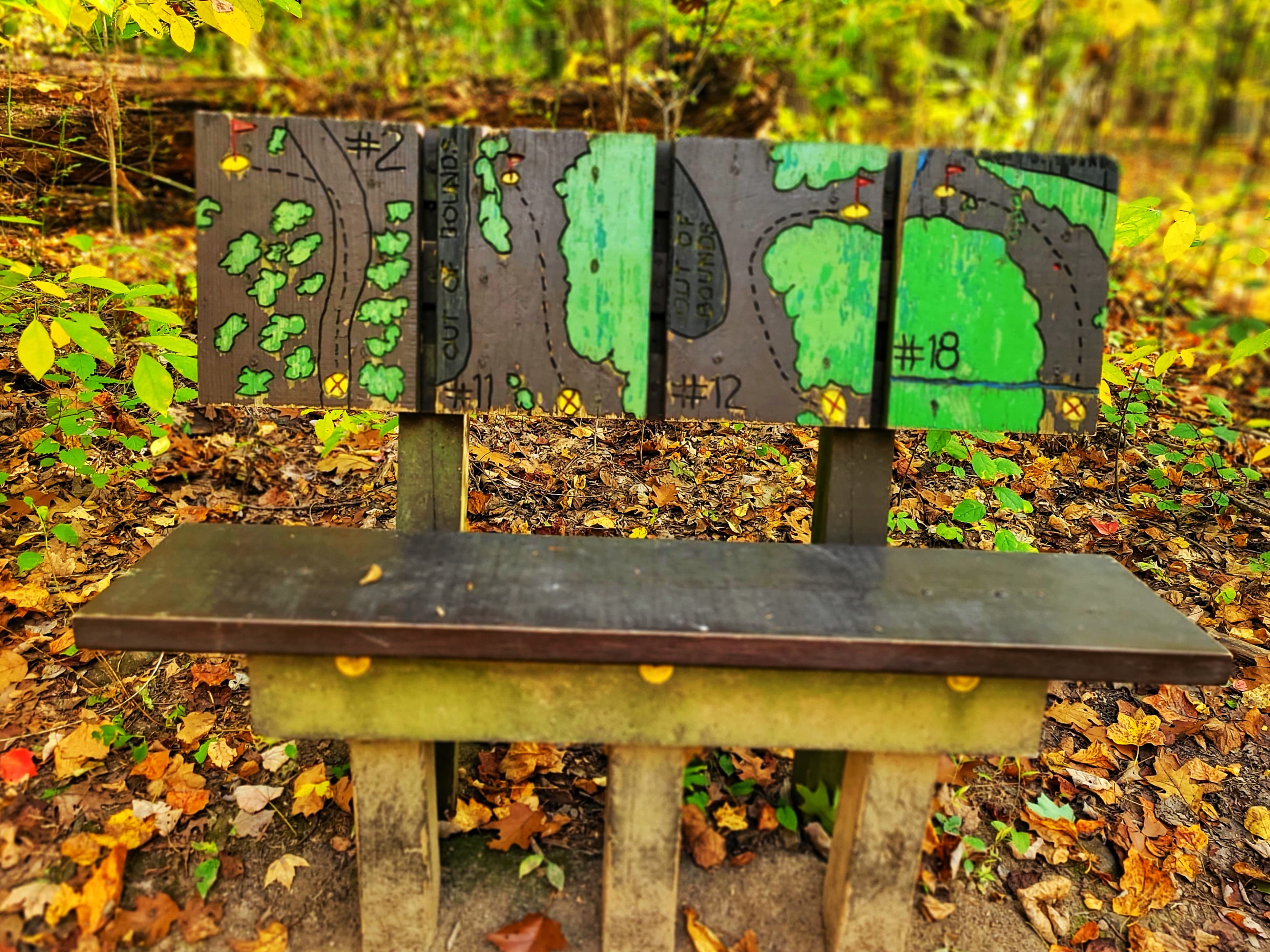 photo of disc golf bench