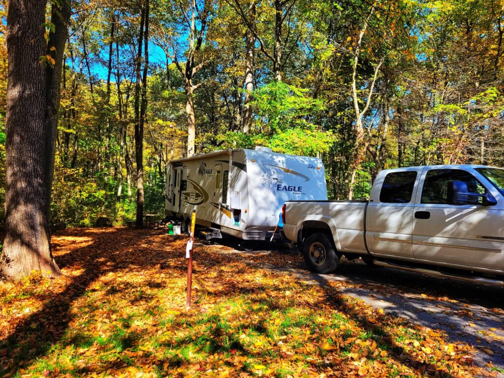 photo of our campsite at french creek state park