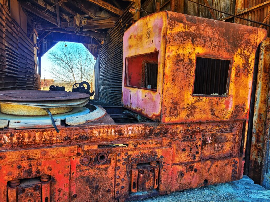 photo of old mining equipment at missouri mines state historic site