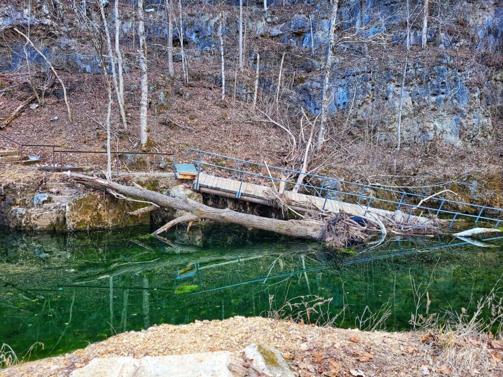 photo of round spring cave walkway