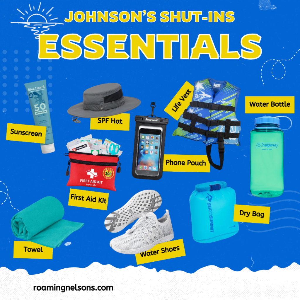 graphic of products to bring to johnson's shut-ins