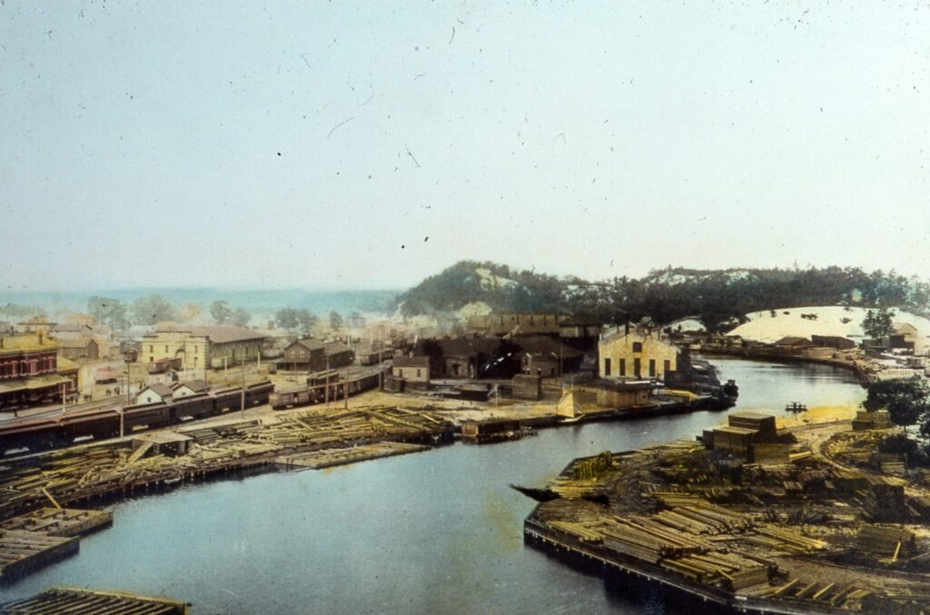 historic photo of michigan city, indiana harbor