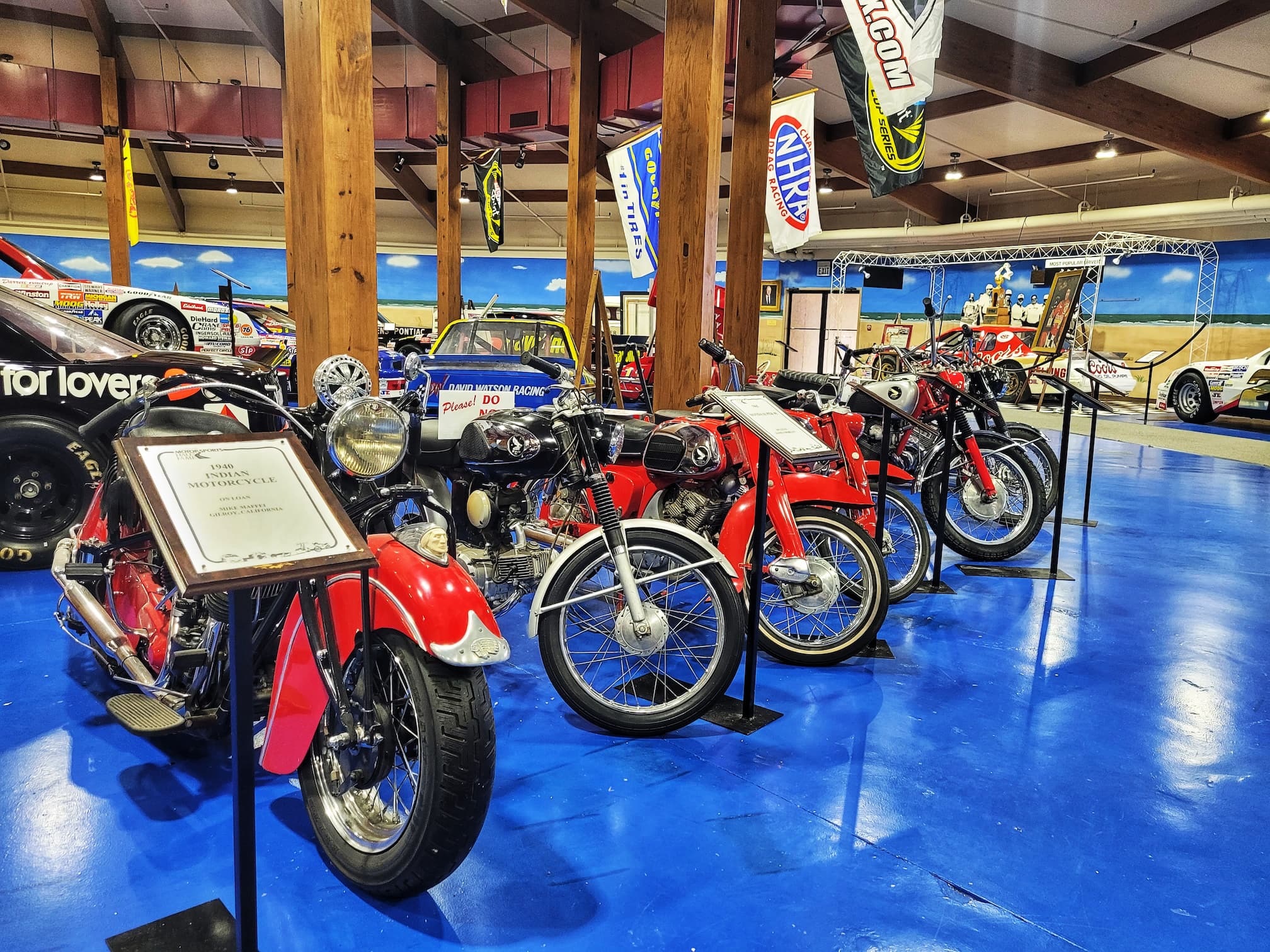 photo of display of racing bikes