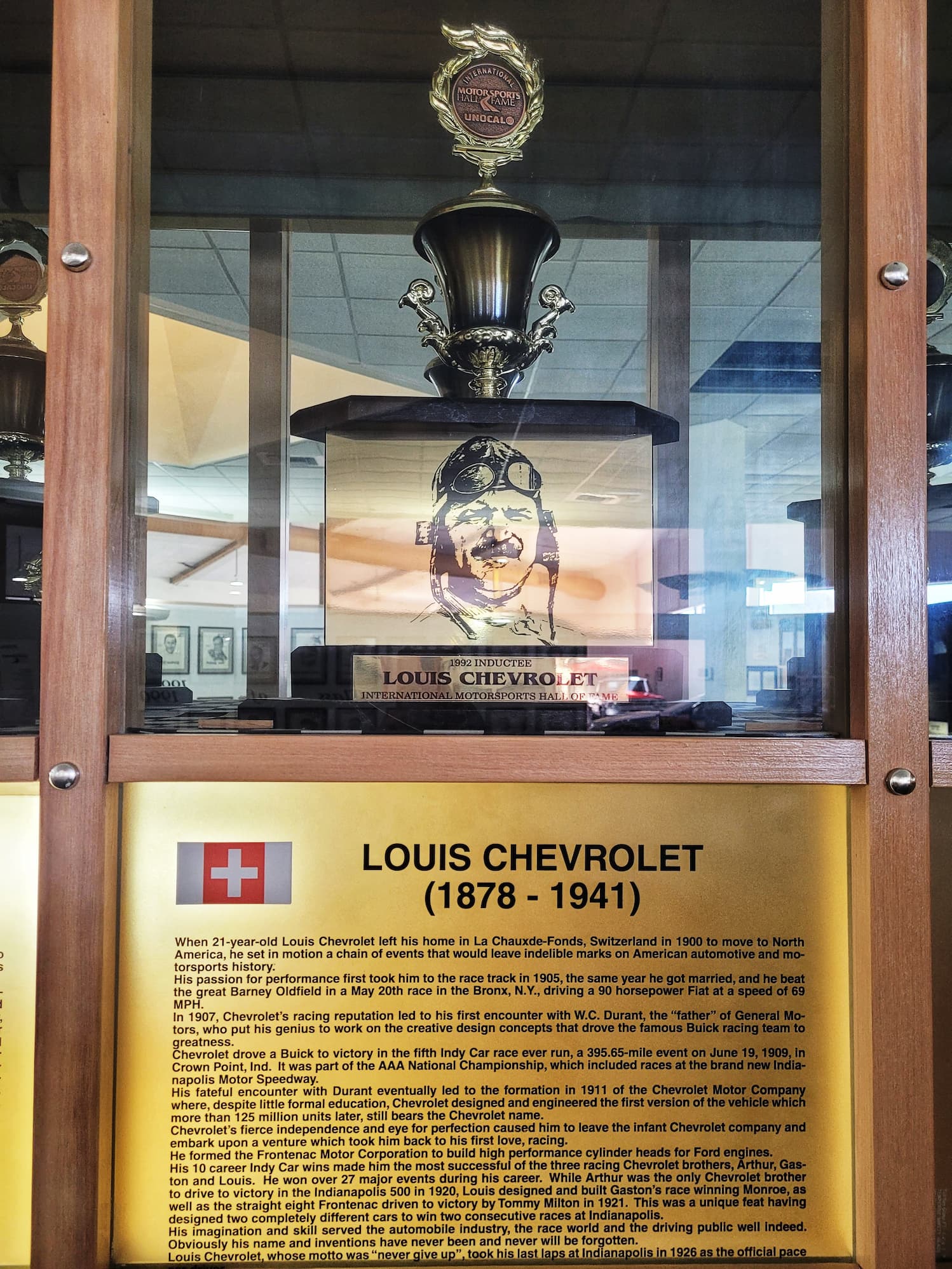 photo of louis chevrolet plaque