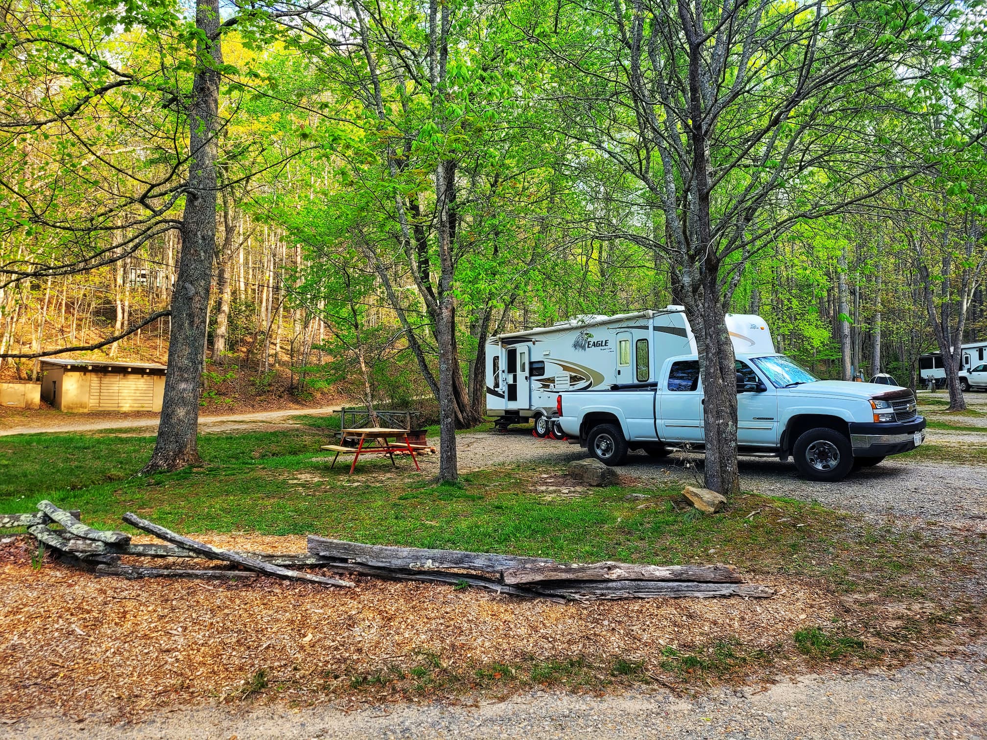 photo of our campsite at trackrock campground