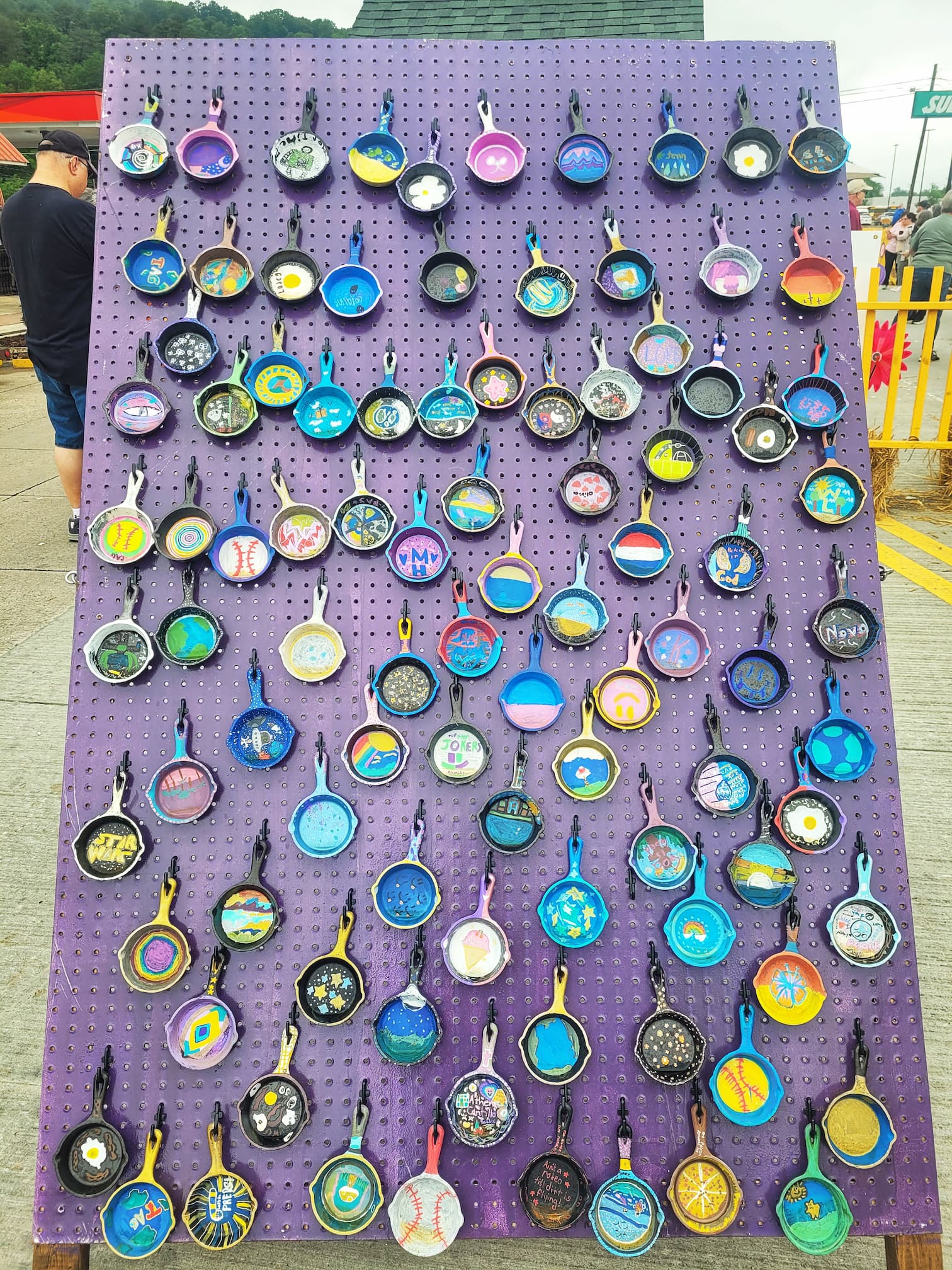 photo of painted skillets