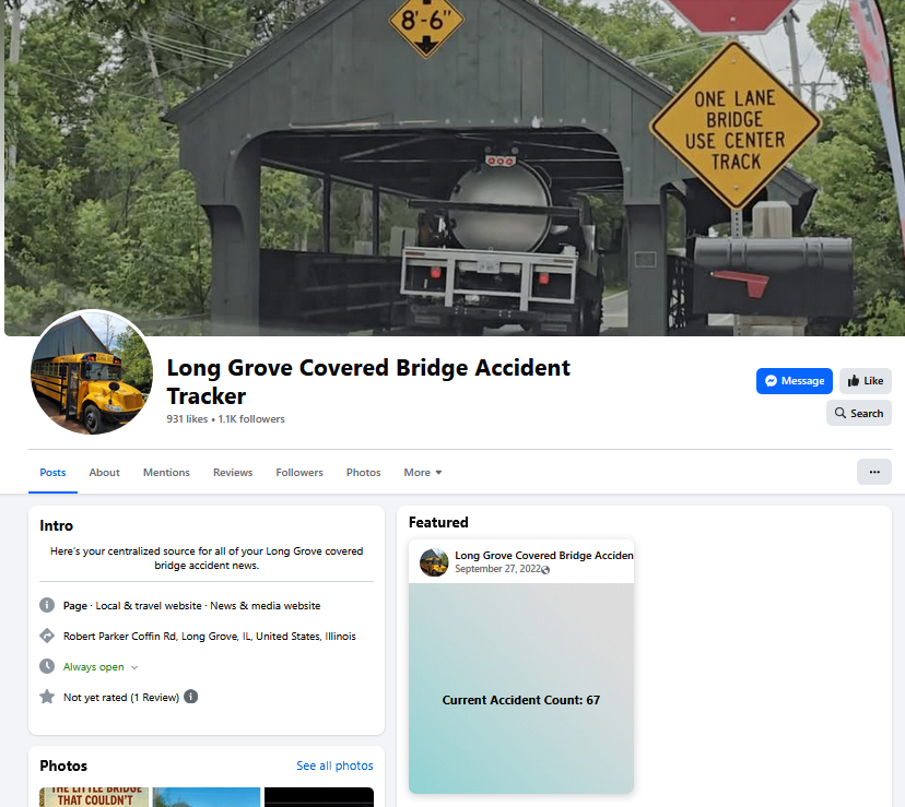 photo of long grove bridge accident tracker