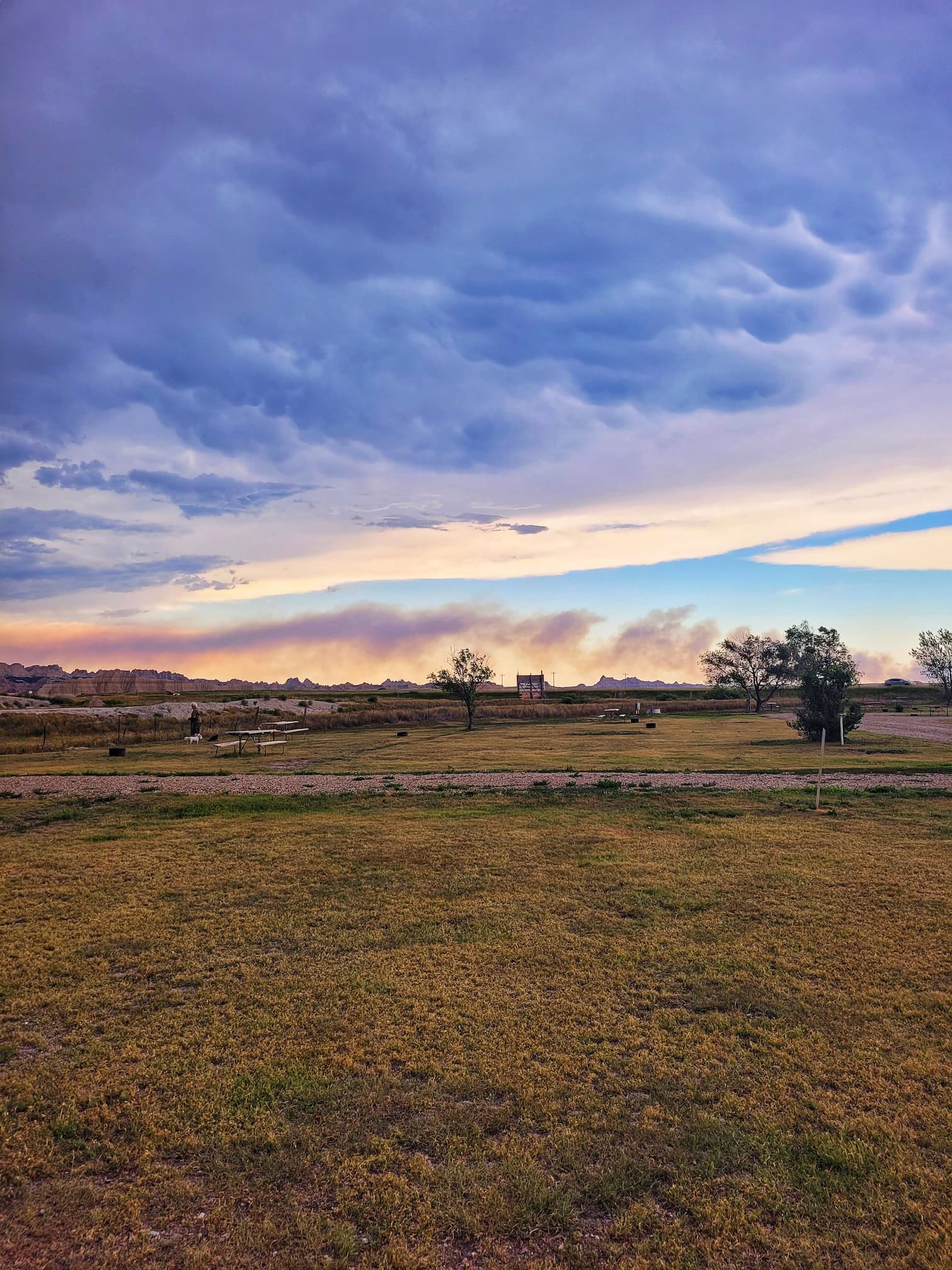 photo of badlands hotel and campground sunset