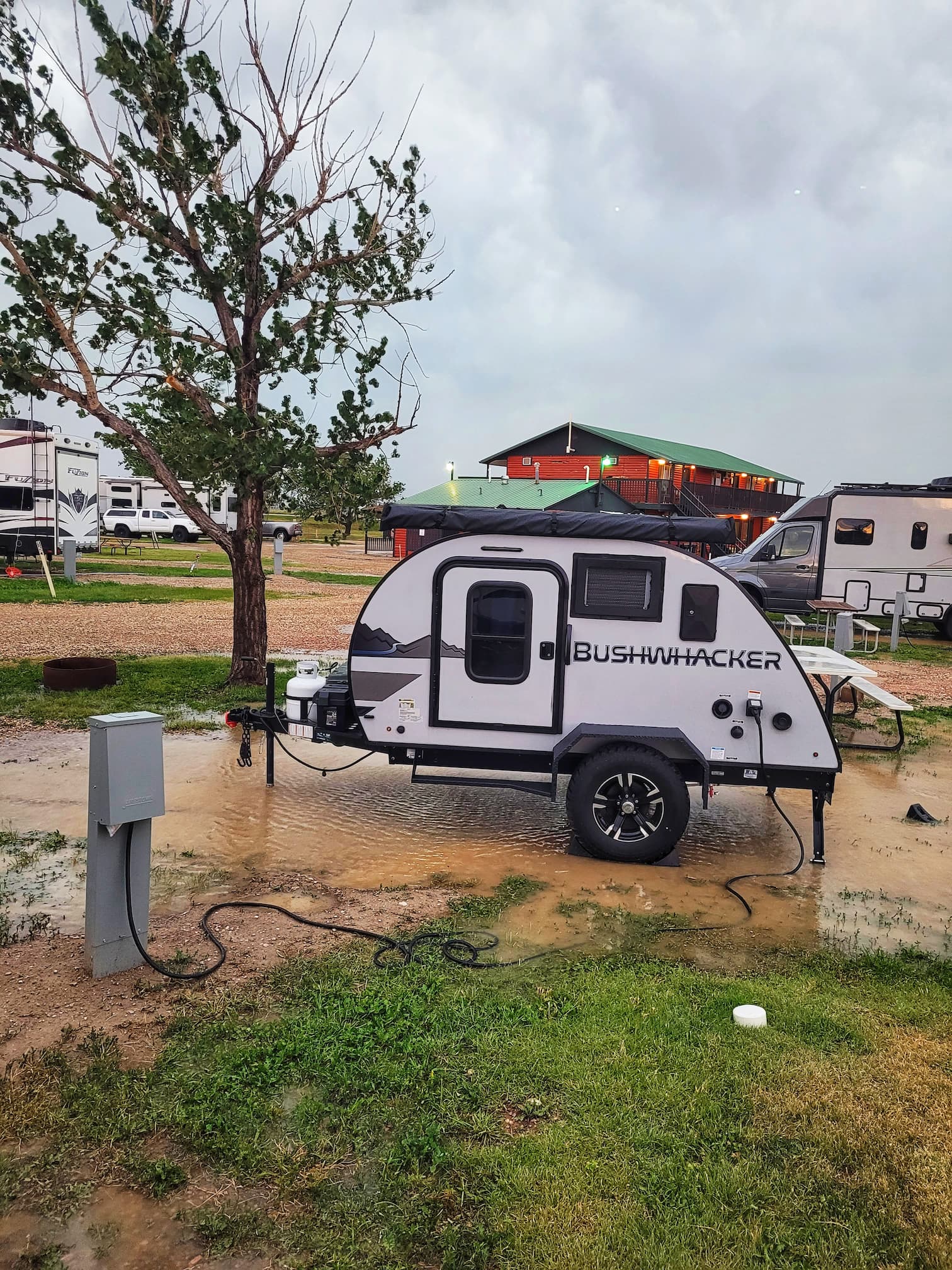 photo of badlands hotel and campground flooded site