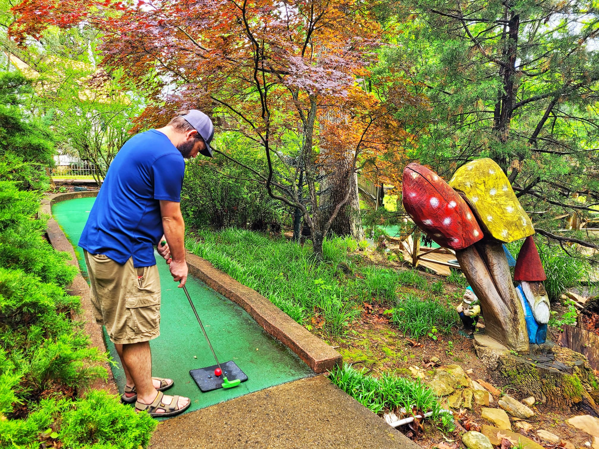 photo of josh playing mini golf