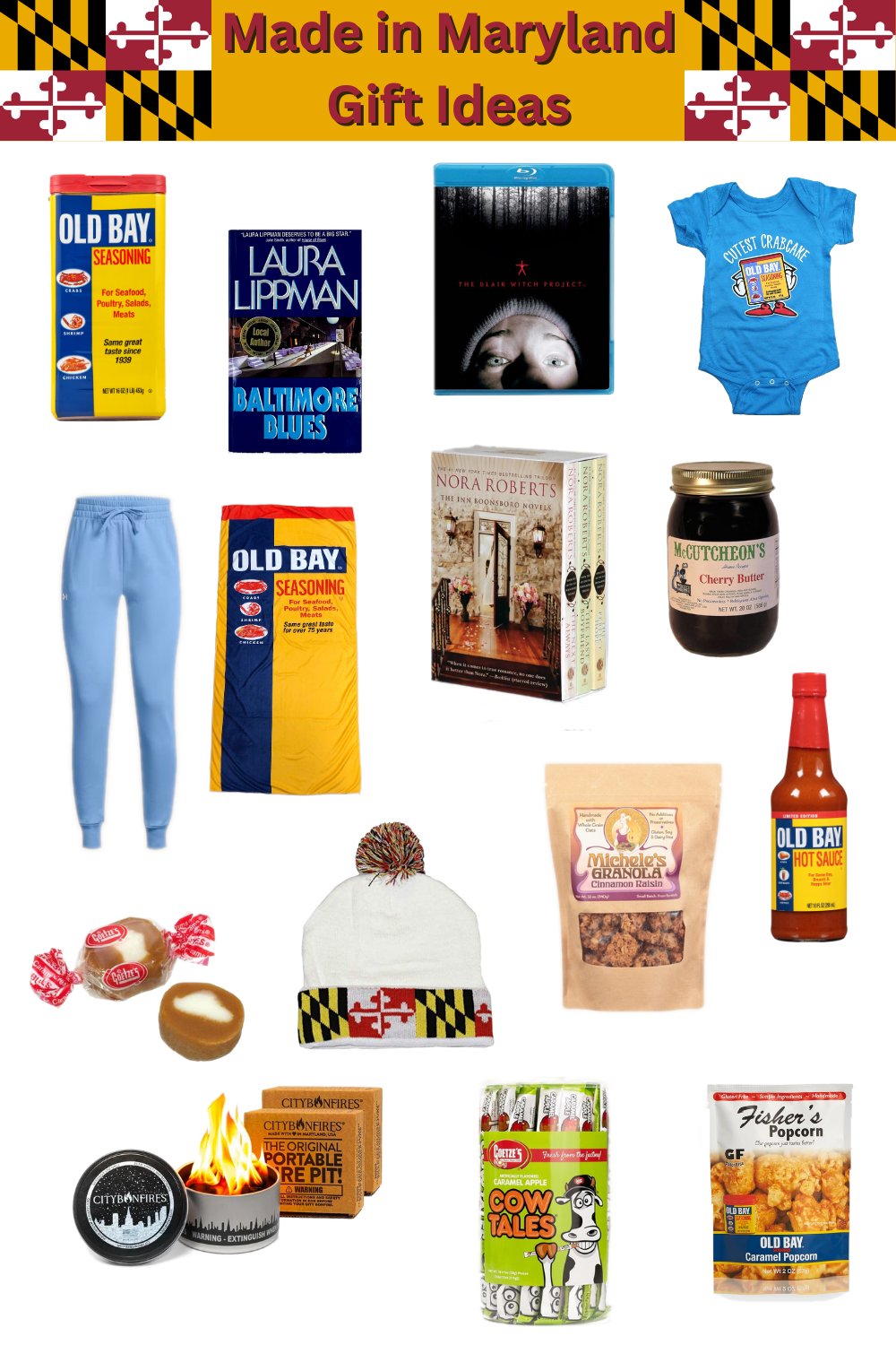 graphic of maryland themed gifts