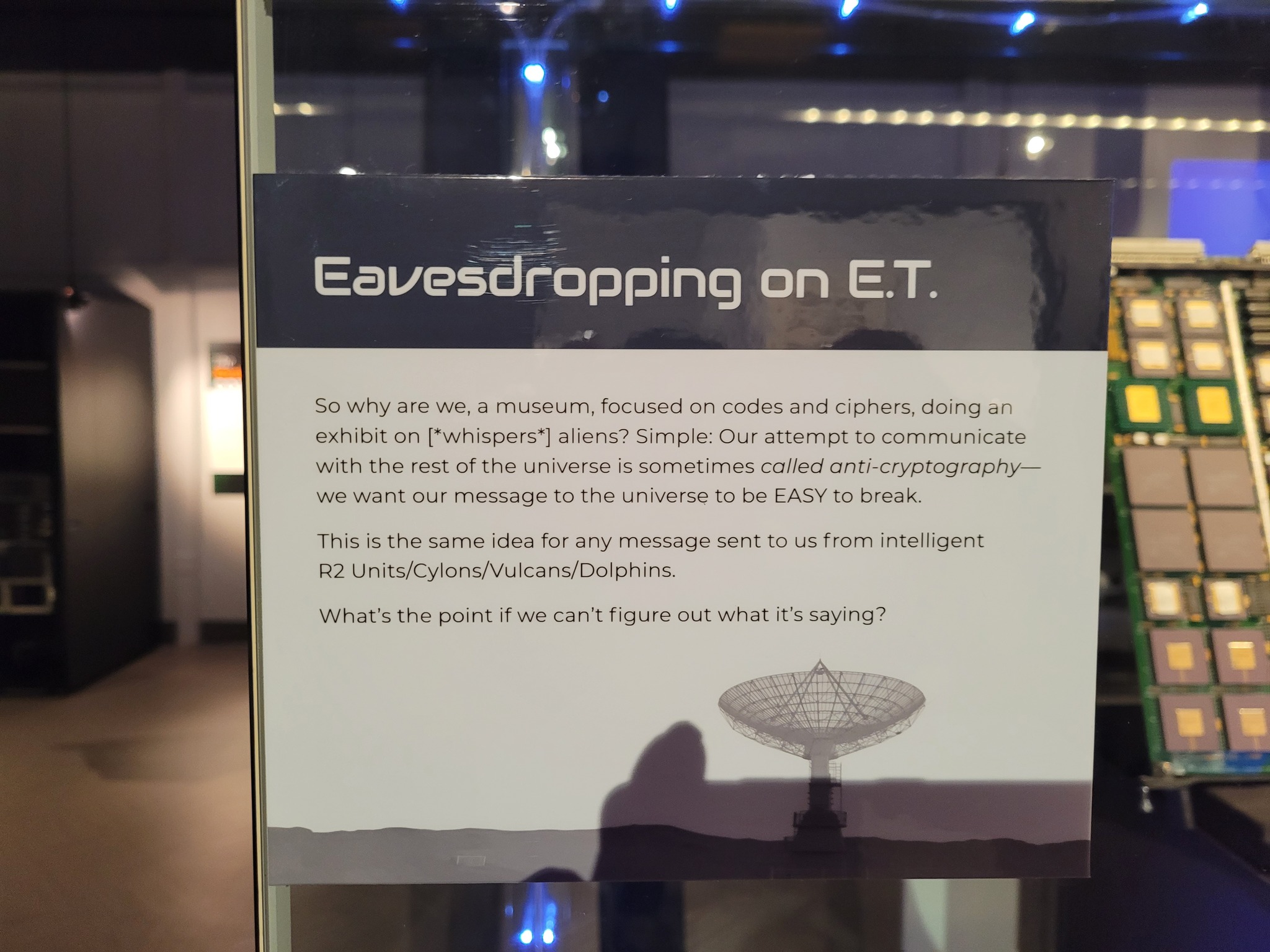 photo of national cryptologic museum funny sign