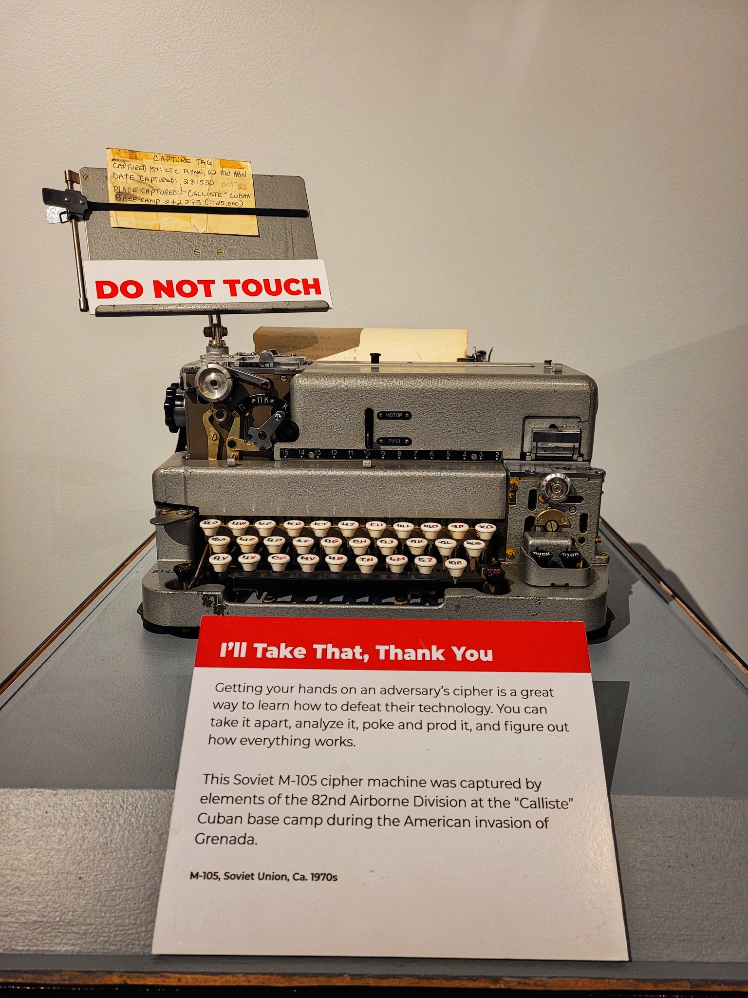 photo of soviet cipher machine