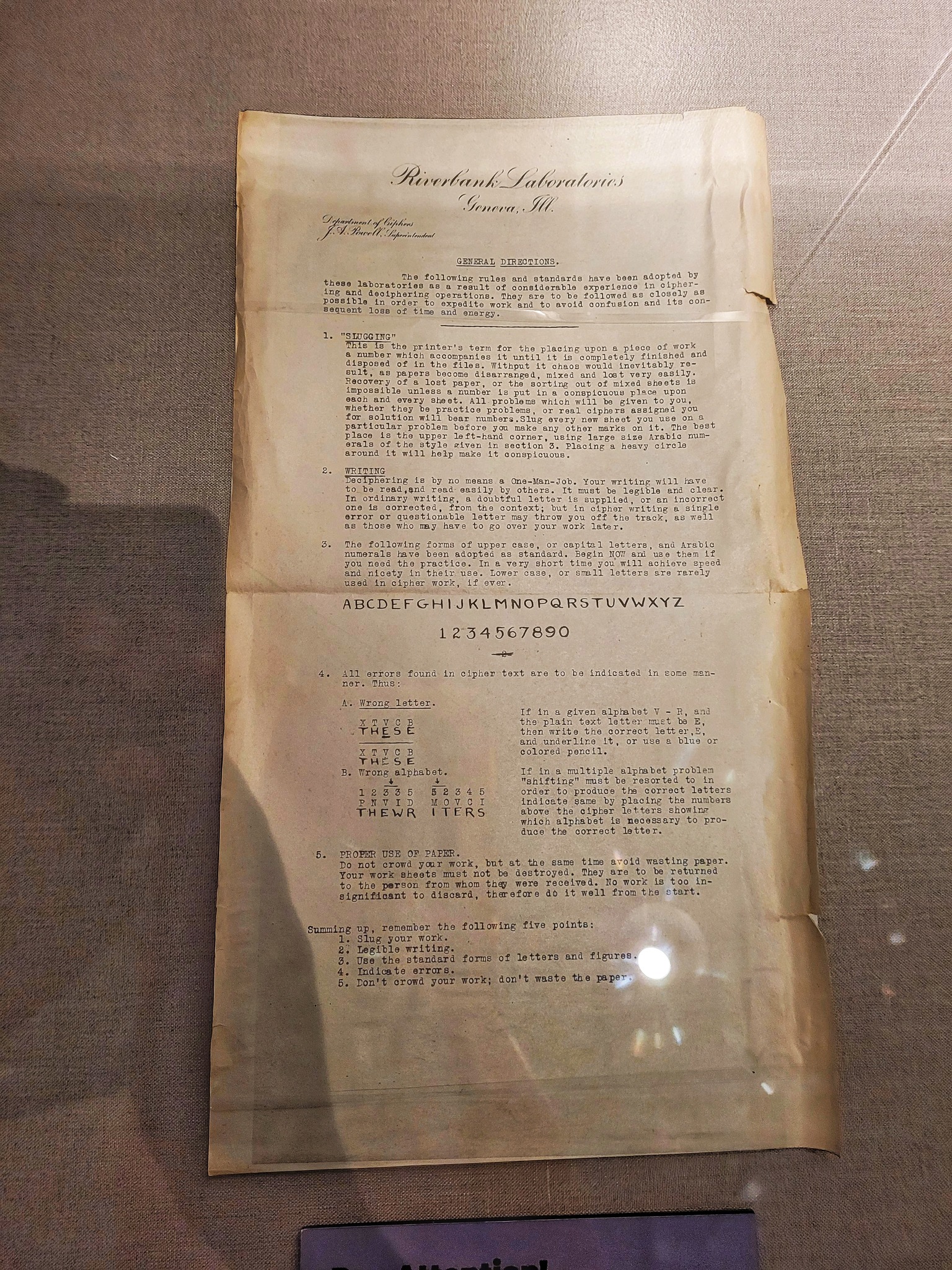 photo of riverbank laboratory document