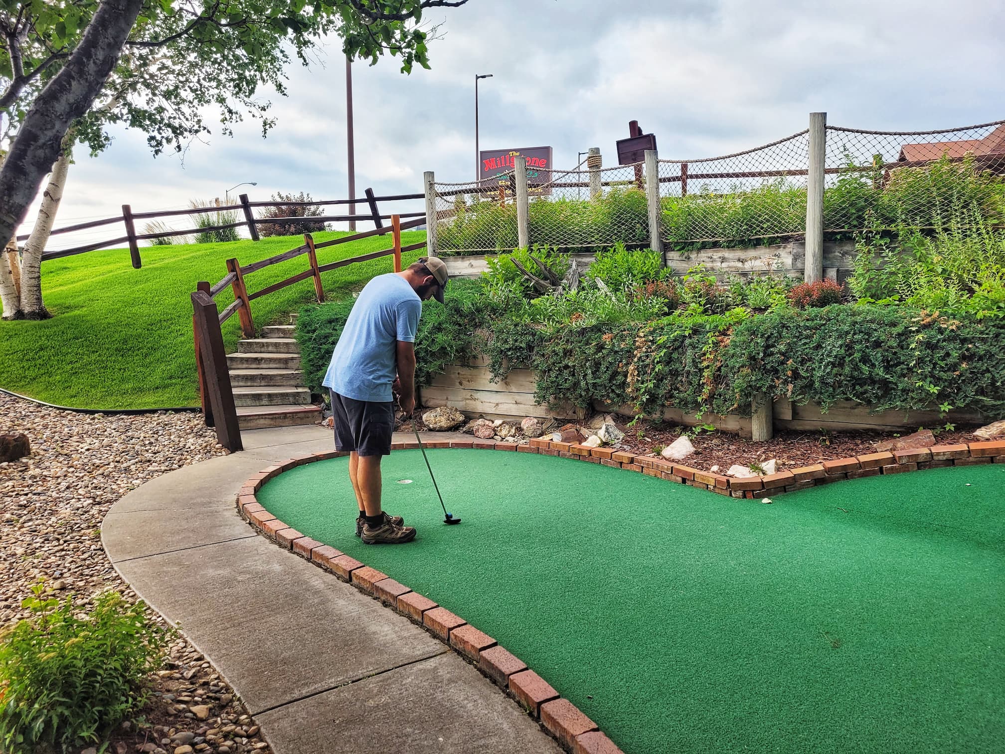 photo of josh playing mini golf