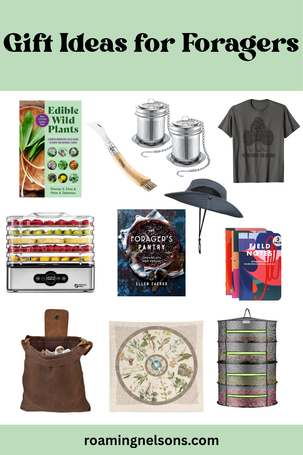 graphic showing gift ideas for foragers