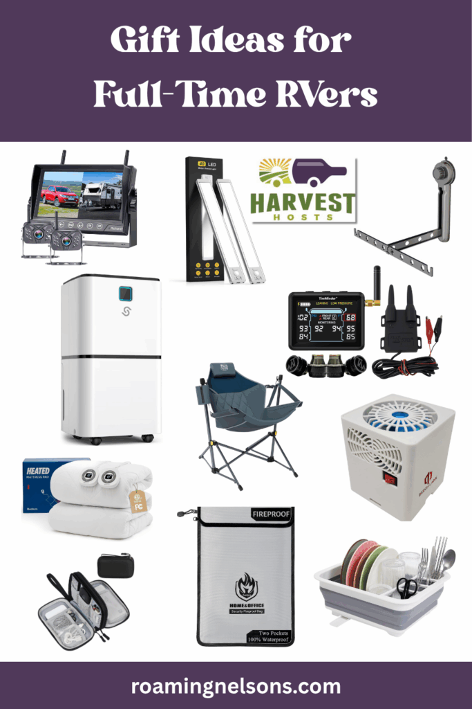 graphic showing gift ideas for full-time rvers
