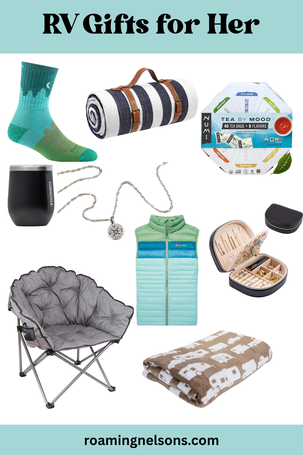 graphic showing gift ideas for women who rv