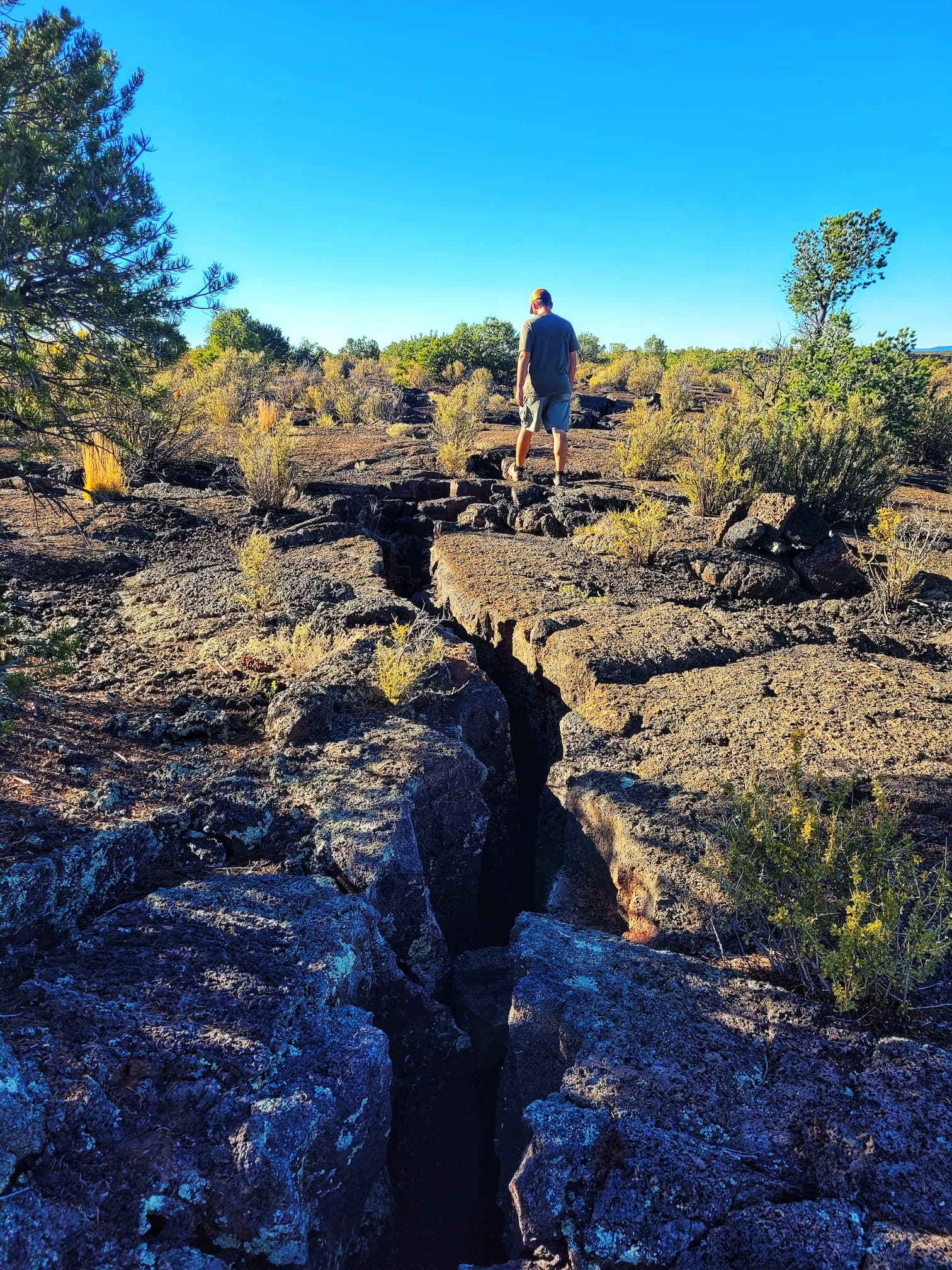 photo of josh hiking lava falls trail