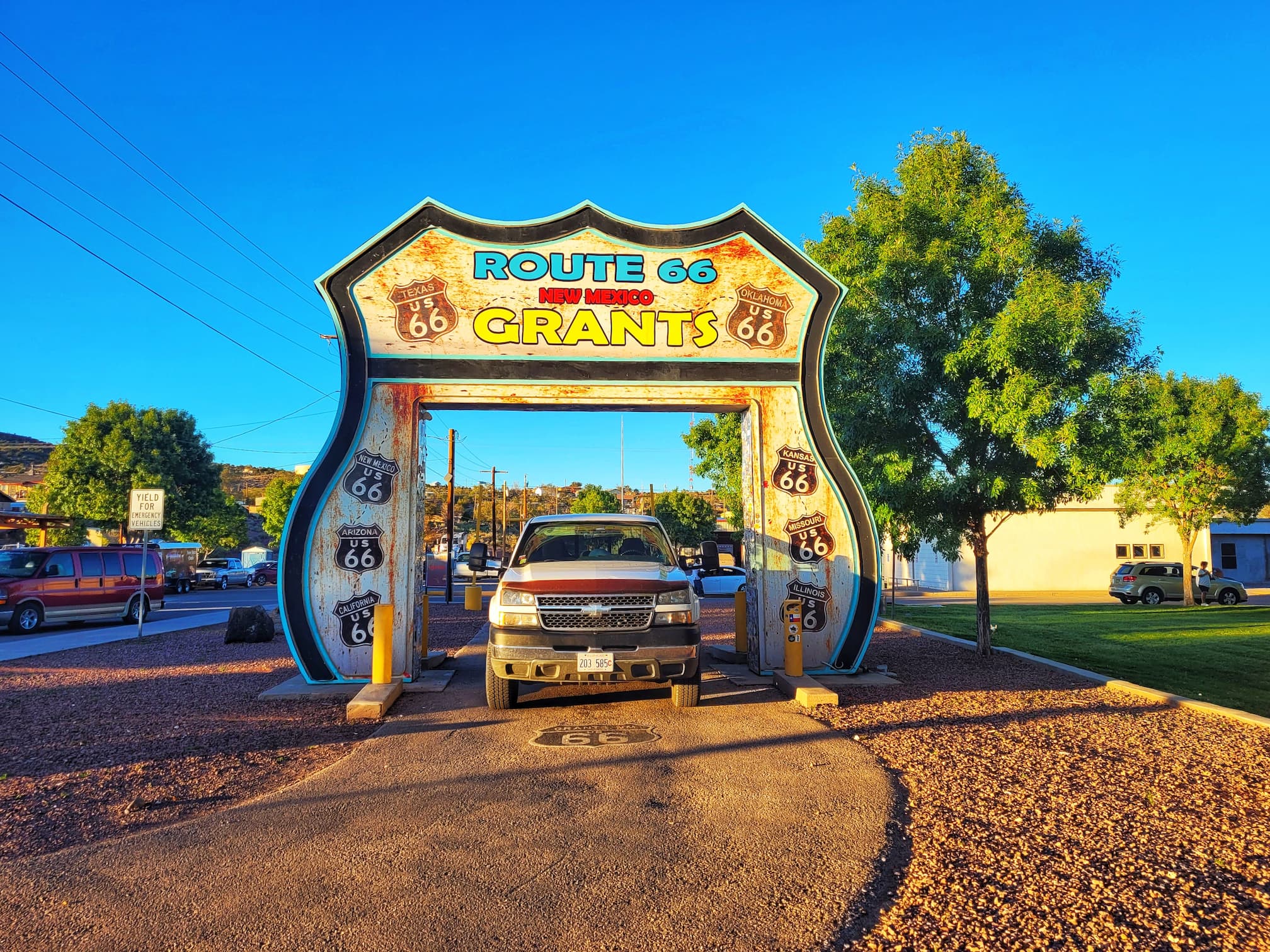 photo of grants new mexico drive through sign