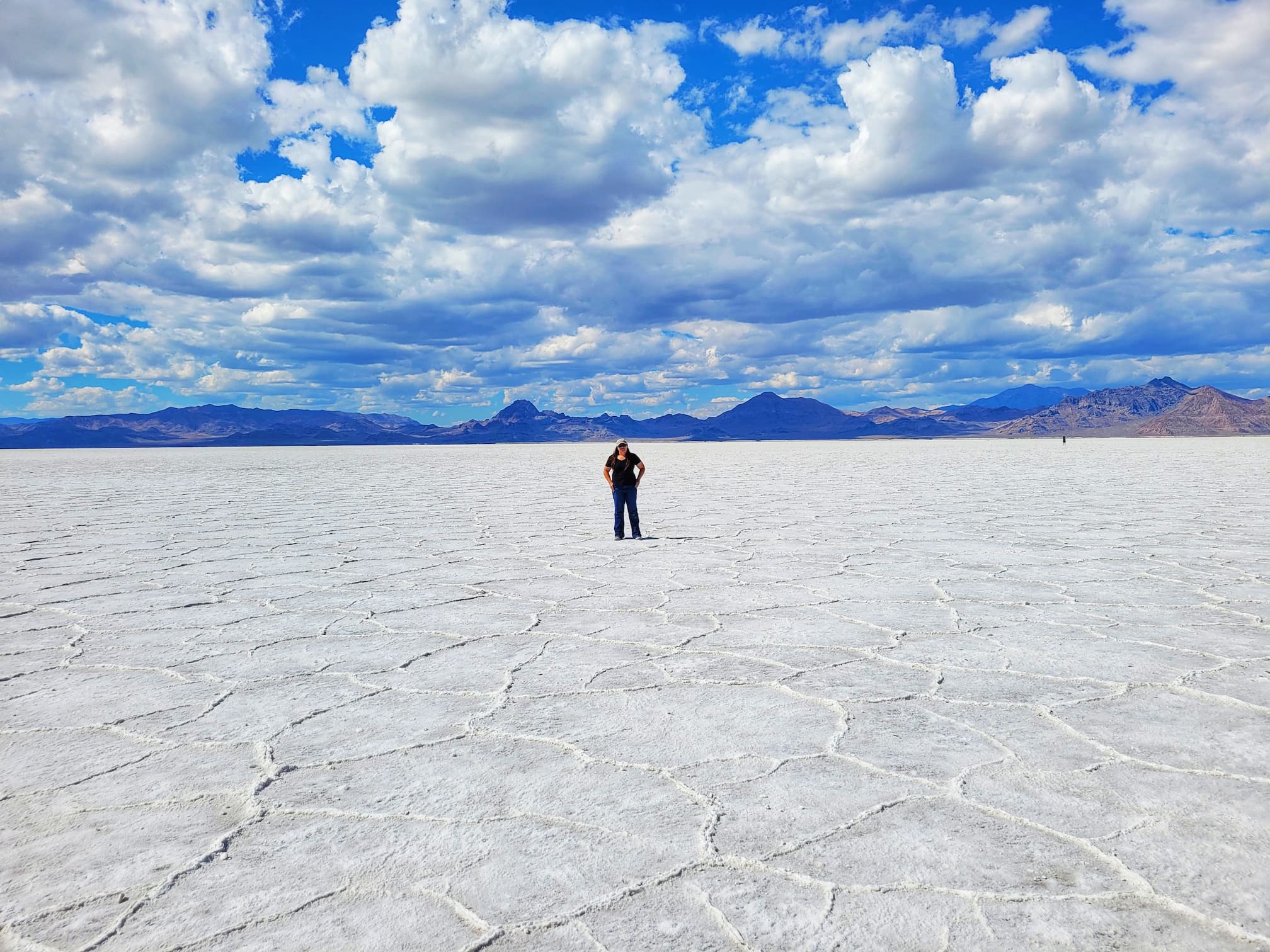 photo of jen at utah salt flats