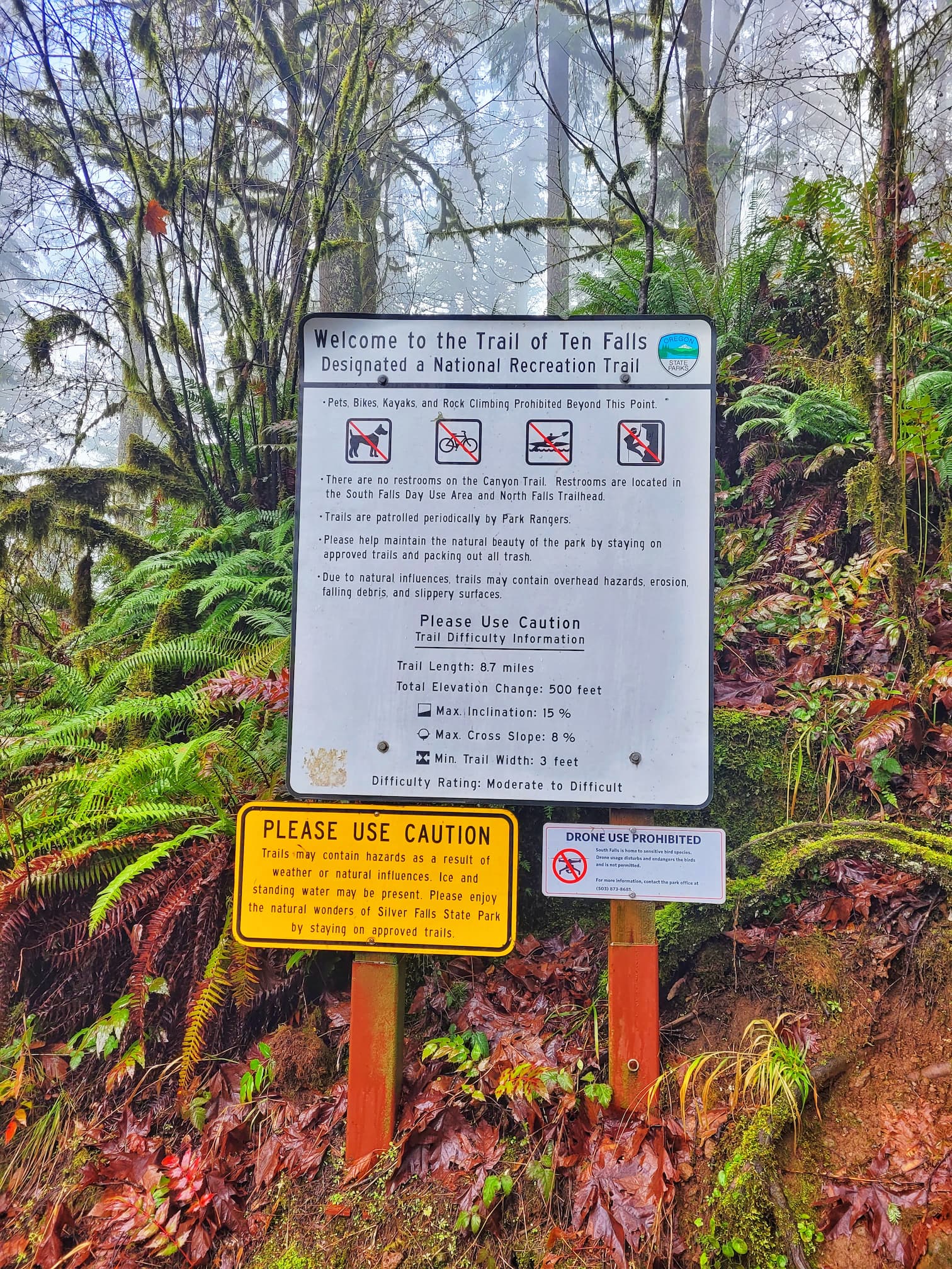 photo of trail of ten falls sign