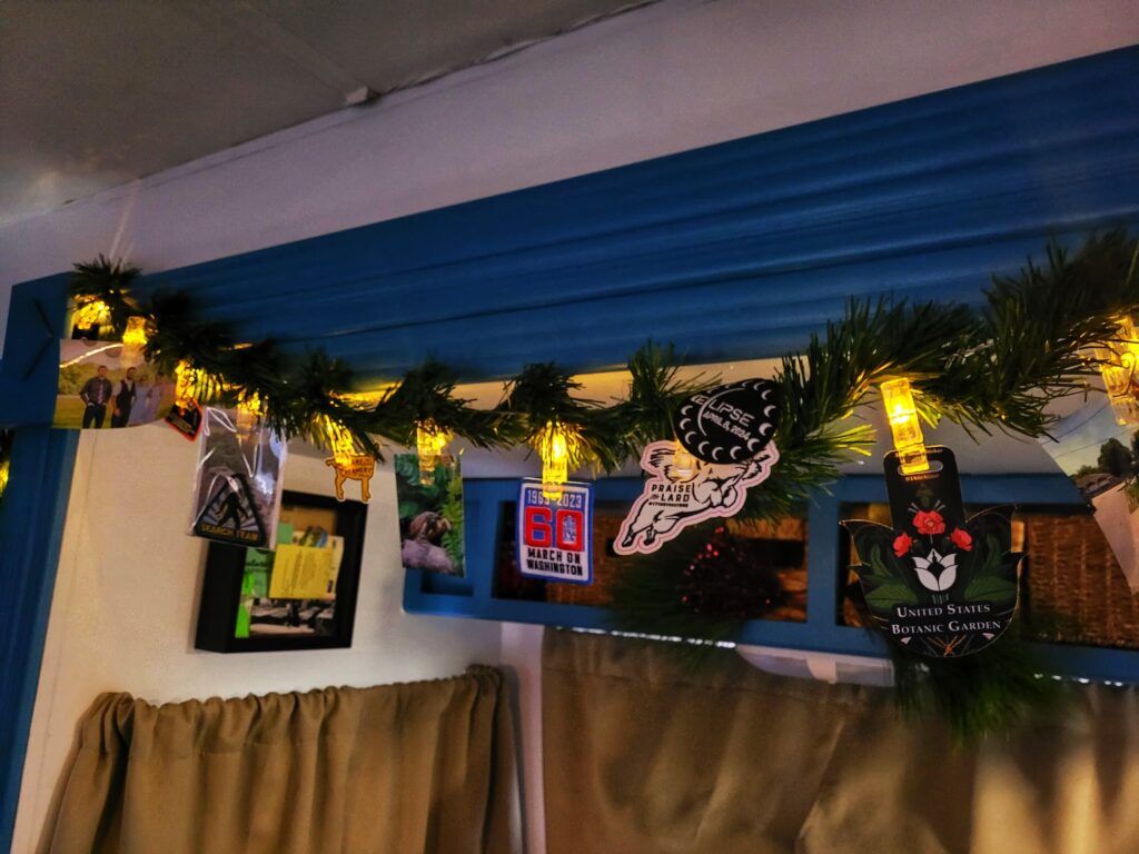 photo of my 2024 christmas decor in our rv