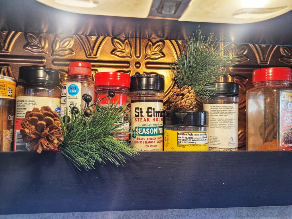 photo of my 2024 christmas decor in our rv