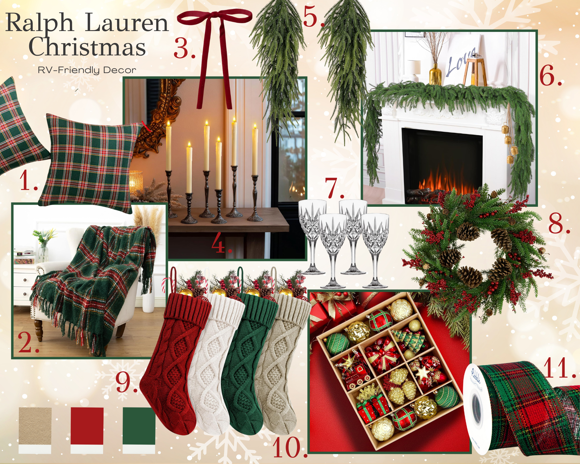 ralph lauren christmas decor moodboard
