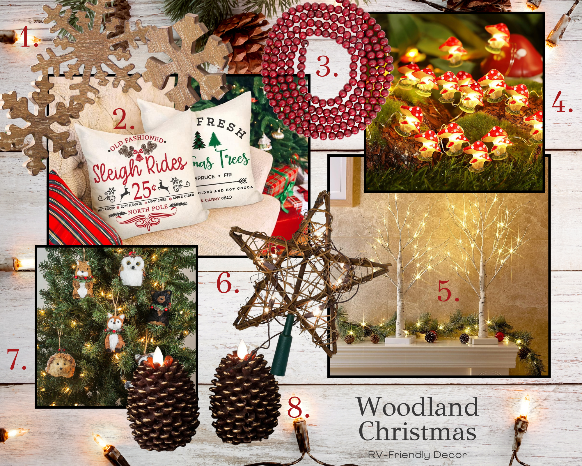 nature woodsy christmas decor moodboard
