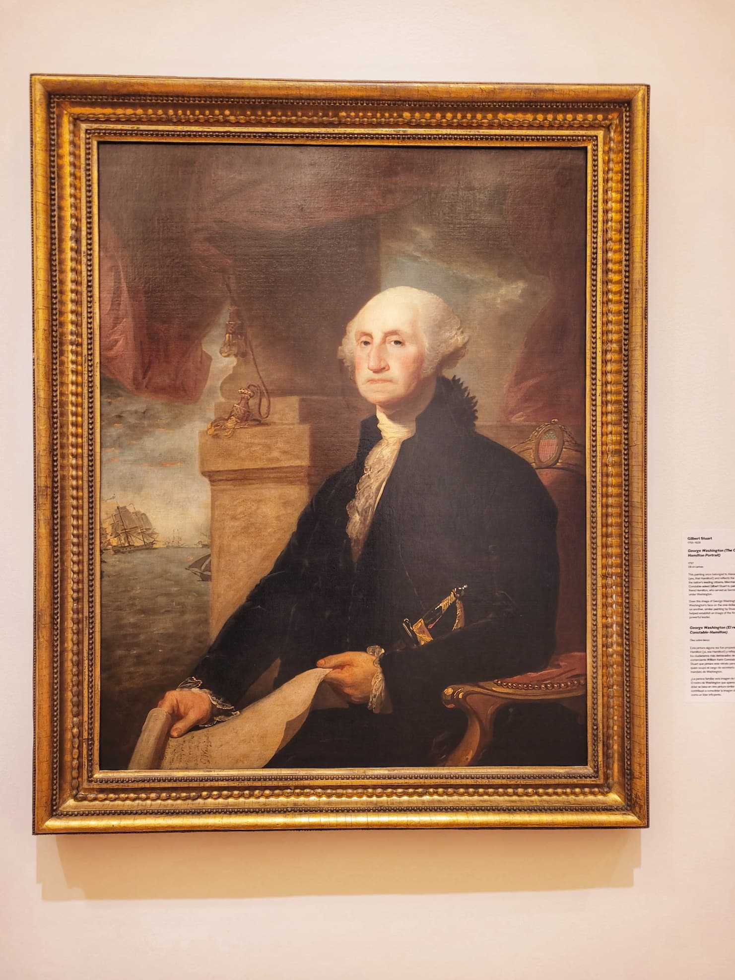 photo of George Washington painting by Gilbert Stuart