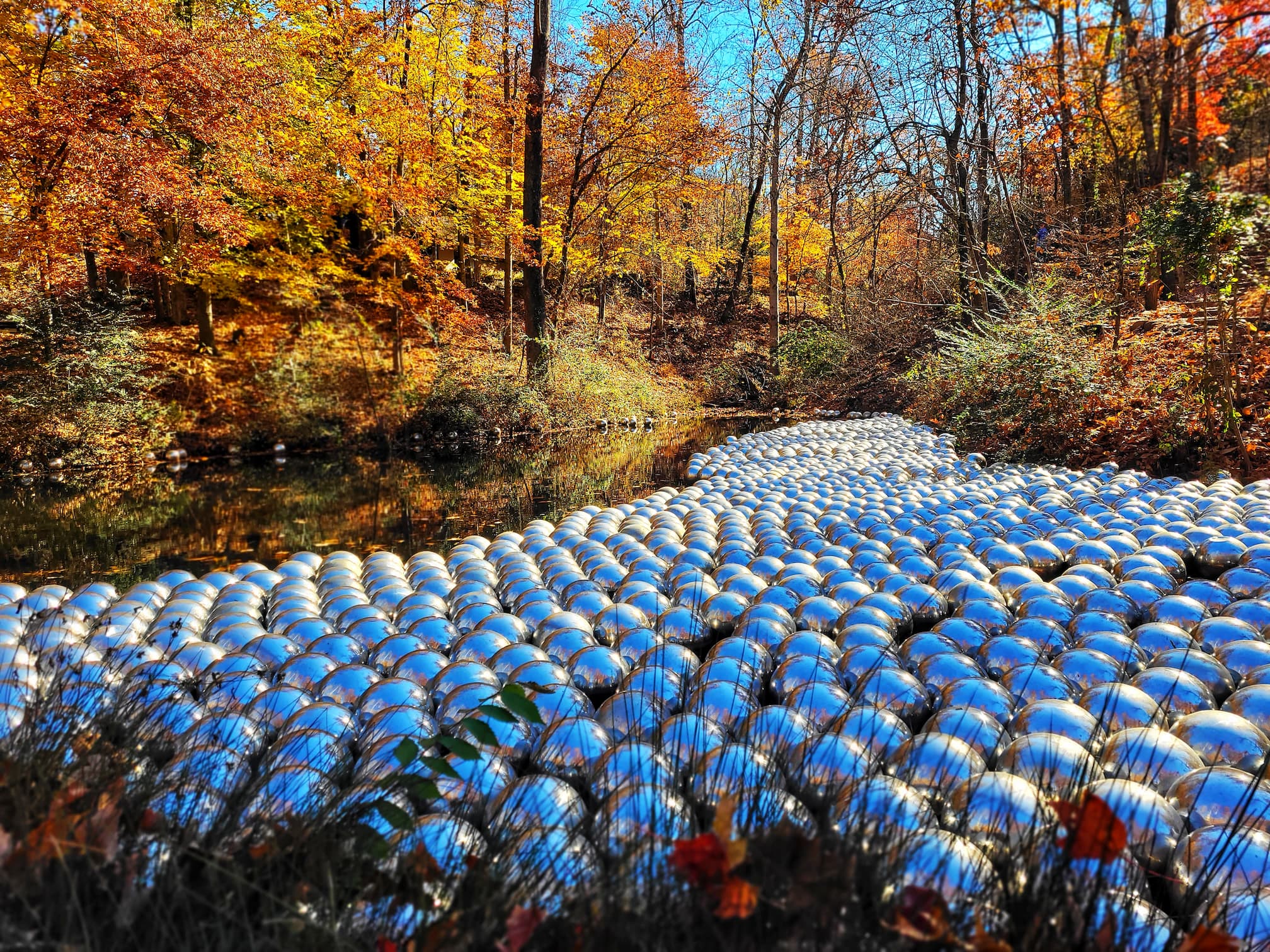 photo of Narcissus Garden sculpture by Yayoi Kusama