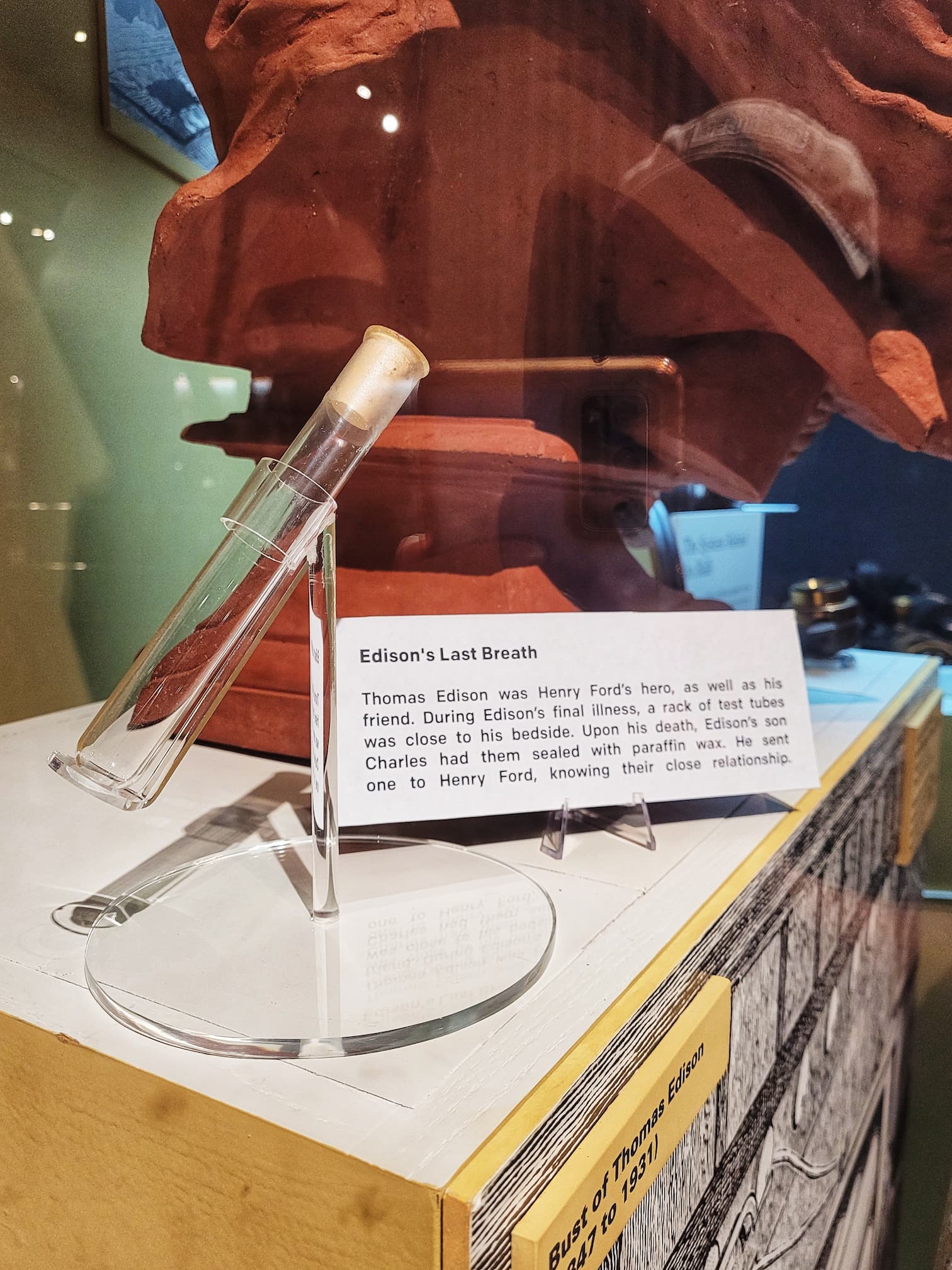 photo of edison's last breath at the henry ford museum